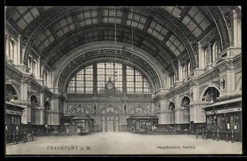AK Frankfurt a. M., Hauptbahnhof, Vestibül, Innenansicht