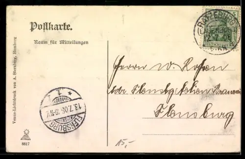 AK Ratzeburg, Markt mit Denkmal