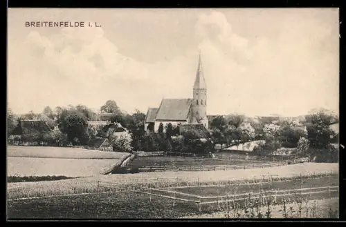 AK Breitenfelde i. L., Ortspartie mit Kirche