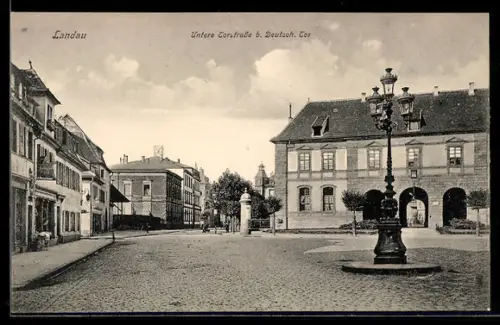AK Landau, Untere Torstrasse und Deutsches Tor