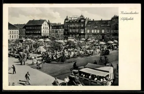AK Kaiserslautern, Stiftsplatz mit Marktständen