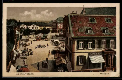 AK Kaiserslautern, Marktplatz, Gasthaus Adler