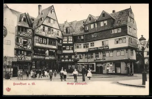 AK Alt-Frankfurt, Grosse Fischergasse, Frankfurter Bürgerbräu