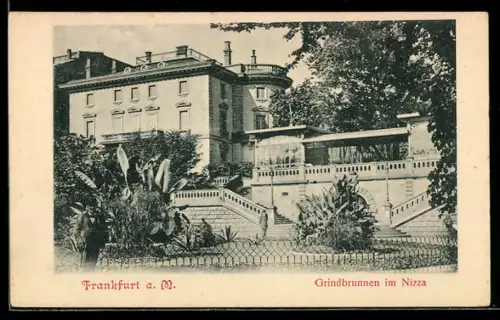 AK Frankfurt a. M., Grindbrunnen im Nizza