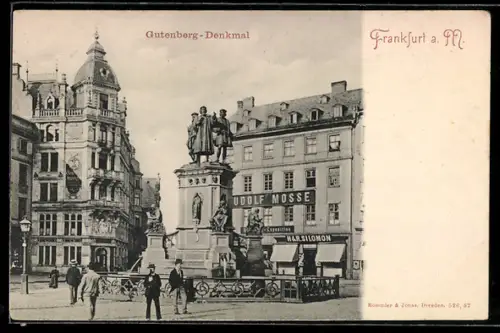AK Frankfurt a. M., Gutenberg-Denkmal