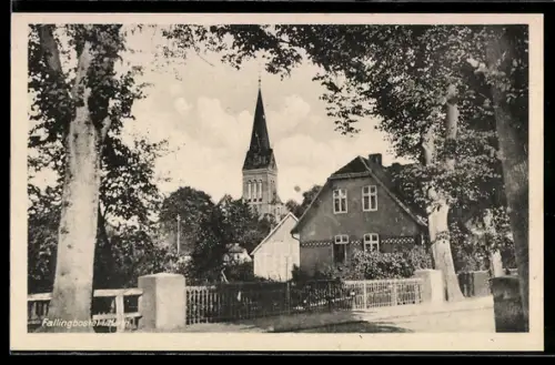 AK Fallingbostel i. H., Kirche und Wohnhäuser