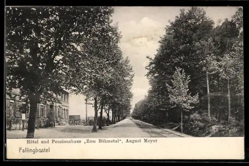 AK Fallingbostel, Hotel und Pensionshaus Zum Böhmetal, August Meyer