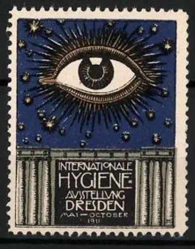 Reklamemarke Dresden, Internationale Hygiene-Ausstellung 1911, Auge und Sterne