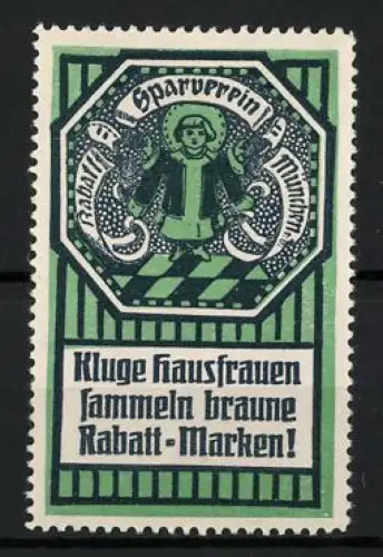 Reklamemarke München, Rabatt Sparverein e. V., Münchner Kindl