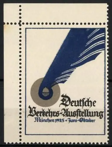 Reklamemarke München, Deutsche Verkehrs-Ausstellung 1925, Feder und Eichel