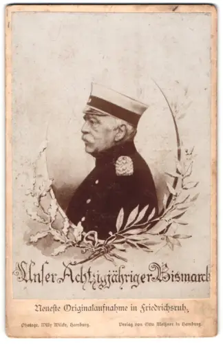 Fotografie Willy Wilcke, Hamburg, Fürst Otto von Bismarck in Uniform im Alter von 80 Jahren in Friedrichsruh