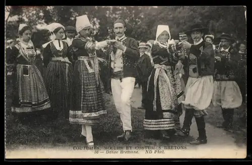 AK Coutumes, Moeurs et Costumes Bretons, Danse Bretonne, Volkstanz