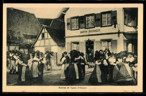 AK Scènes et Types d`Alsace, Paare beim Volkstanz