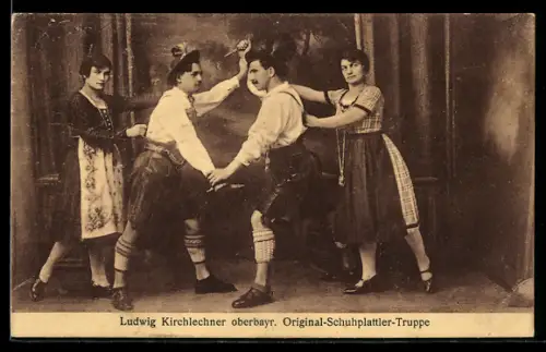 AK Ludwig Kirchlechner oberbayrischer Original-Schuhplattler-Truppe, Volkstanz