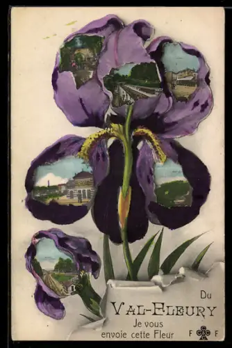 AK Créteil, Collection de vues sur pétales de fleur