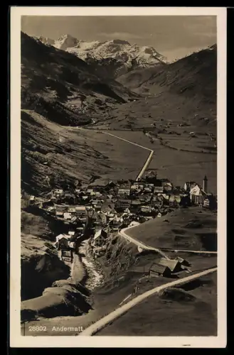 AK Andermatt, Gesamtansicht mit Umgebung