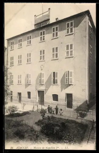 AK Ajaccio, Maison de Napoleon 1er, Kinder am Zaun
