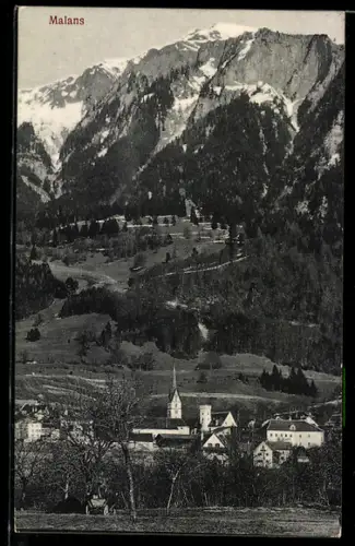 AK Malans, Panorama, Berge im Hintergrund