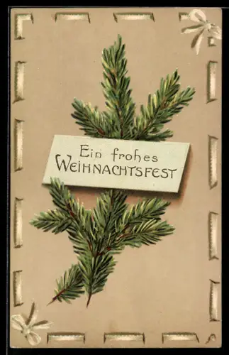 AK Tannenzweig mit Weihnachtswünschen