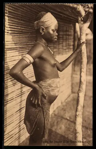 AK Type de Jeune fille Bazombo, nackte Afrikanerin