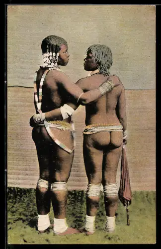 AK Rückenansicht von zwei nackten Afrikanerinnen