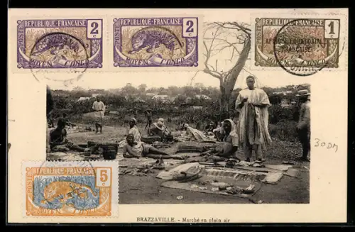 AK Brazzaville, Marché en plein air, Verkäufer