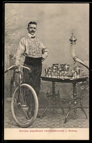 AK Europas populäraste velocipedkonstnär J. Nyberg, Radsport