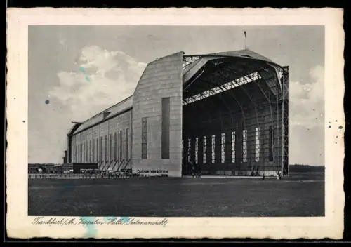 AK Frankfurt /M., Zeppelin-Halle, Seitenansicht