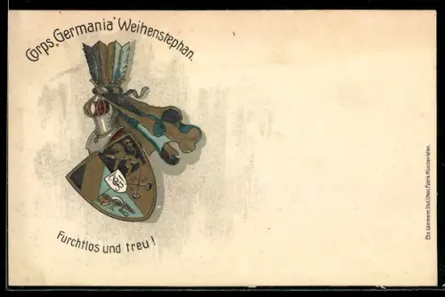 AK Weihenstephan, Corps Germania, Furchtlos und treu!, Studentenwappen