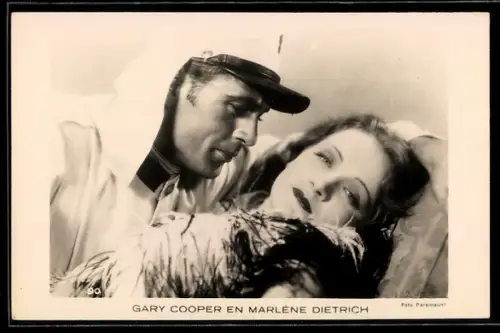AK Schauspieler Garry Cooper & Schauspielerin Marlene Dietrich