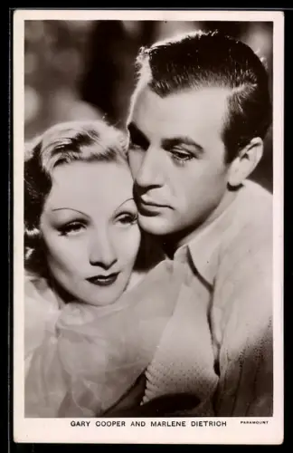 AK Schauspielerin Marlene Dietrich and Schauspieler Gary Cooper