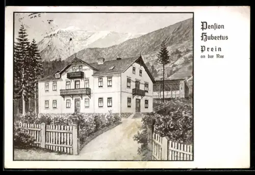AK Prein an der Rax, Pension Hubertus, Müttererholungsheim, Aussenansicht