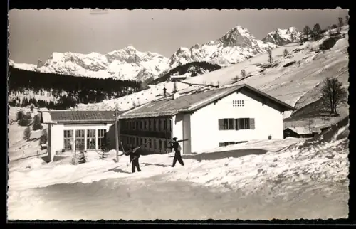 AK Maria Alm am Steinernen Meer, Bundessportheim Hintermoos im Schnee