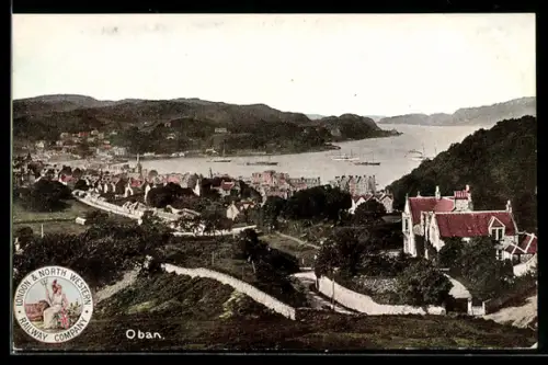 AK Oban, Panoramablick auf die Ortschaft