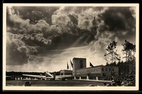 AK Frankfurt a. M., Flughafen Rhein-Main mit Flugzeug