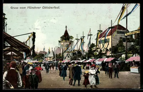 AK München, Münchner Oktoberfest, Festgelände