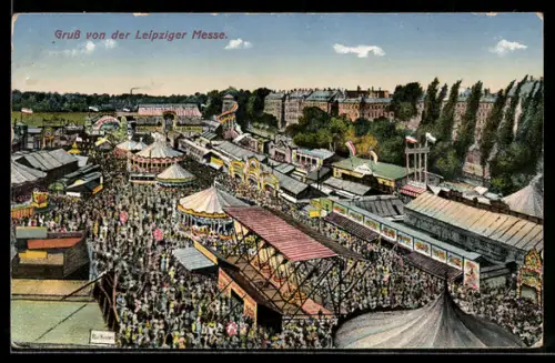 AK Leipzig, Leipziger Messe aus der Vogelschau