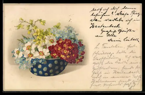 Künstler-AK Meissner & Buch (M&B) Nr. 2265: Schale mit blühenden Blumen