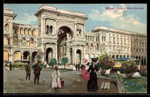 Künstler-AK Milano, Galleria Vittorio Emanuele