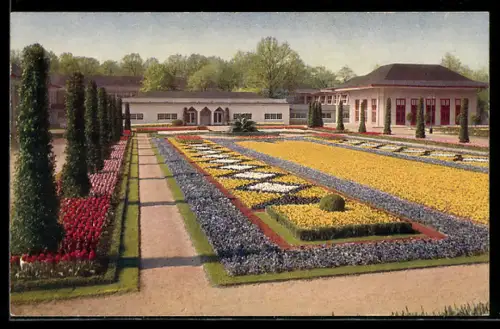AK Dresden, Jubiläums-Gartenbau-Ausstellung 1926, Grosse Schmuchanlage am Haupteingang