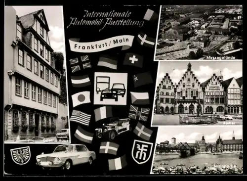 AK Frankfurt am Main, 44. Internationale Automobil-Ausstellung 1969, Messegelände, Römer, Mainpartie