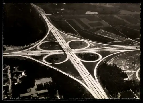 AK Autobahn Frankfurter Kreuz aus der Vogelschau