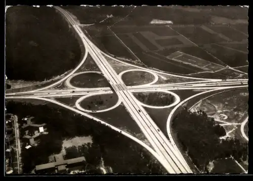 AK Autobahn Frankfurter Kreuz aus der Vogelschau