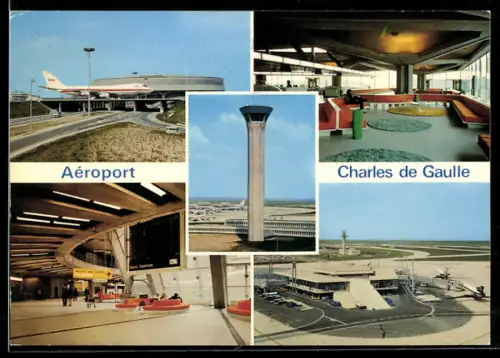 AK Roissy-en-France, Flughafen Charles-de-Gaulle, Flughafengebäude und Wartezonen