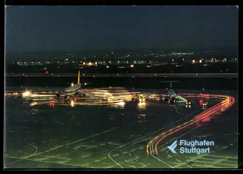 AK Stuttgart, Flughafen bei Nacht