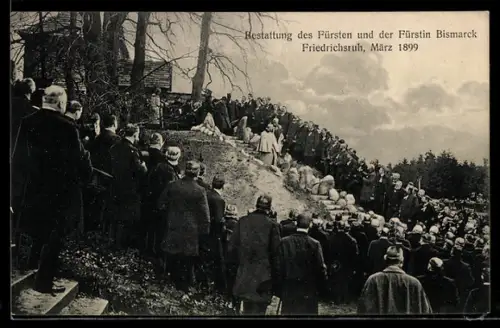 AK Friedrichsruh, Bestattung des Fürsten und der Fürstin Bismarck im März 1899