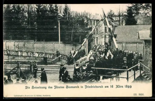 AK Friedrichsruh, Beisetzung des Fürsten Bismarck am 16.3.1899