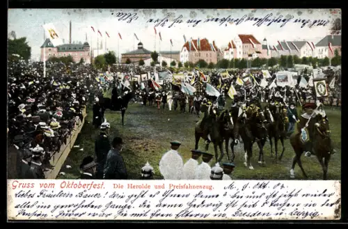 AK München, Die Herolde und Preisfahnenzug, Oktoberfest