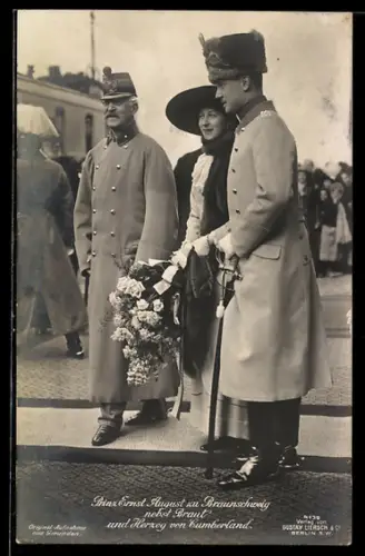 AK Prinz Ernst August zu Braunschweig nebst Braut und Herzog zu Cumberland