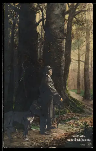 AK Bismarck, Der Alte vom Sachsenwald, mit Hund